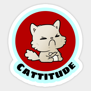 Cattitude | Cute Cat Pun Sticker